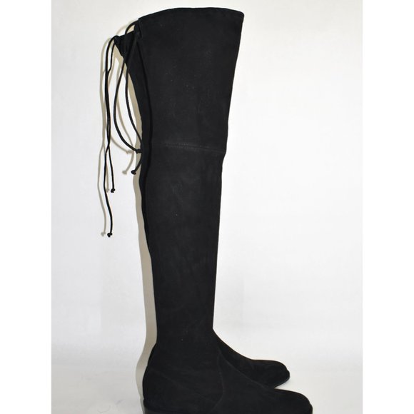 $950 STUART WEITZMAN Lowland Over the Knee Boot BLACK SUEDE 7  (SE40) - Picture 3 of 10